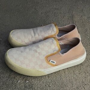 Vans pink salmon Checkered Slip-On Shoes
